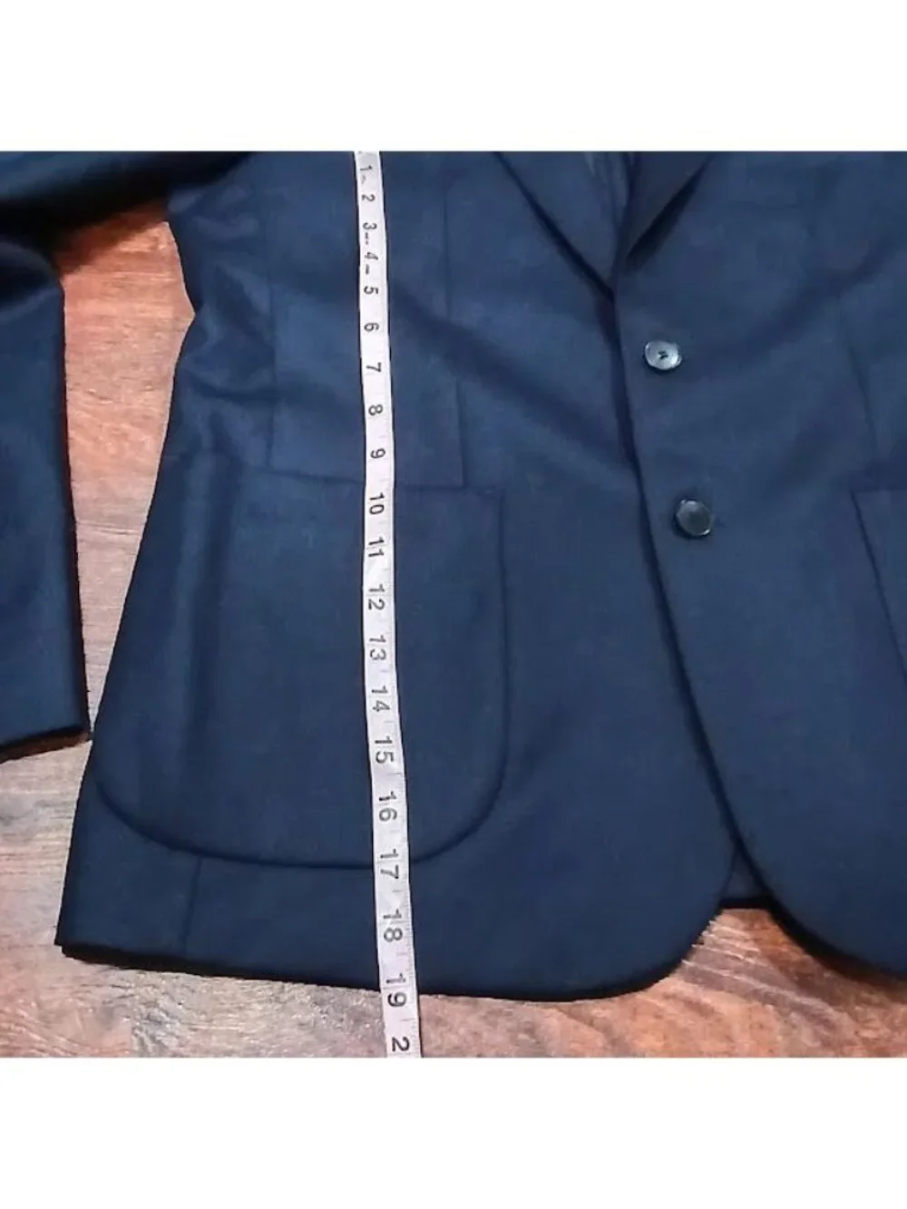 Sandro Paris Mens Navy Wool Preppy LondonSuit Blazer Jacket Slim Fit 2-Button - Picture 8 of 16